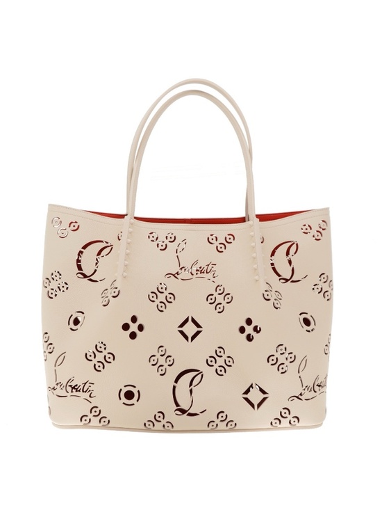 Christian Louboutin Handbags - Christian Louboutin Cabarock Perforated Large Tote Beige Leather New